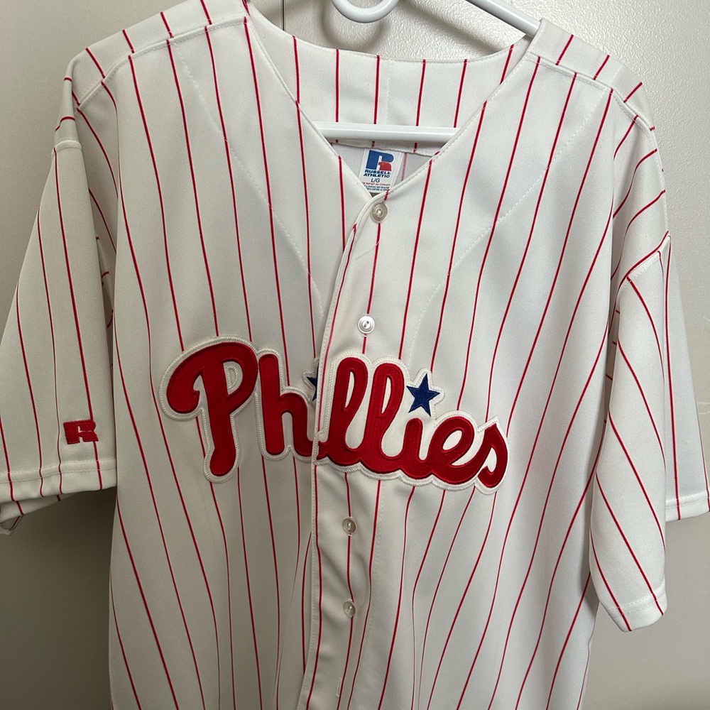 Russell Athletic White and Red Phillies Jersey